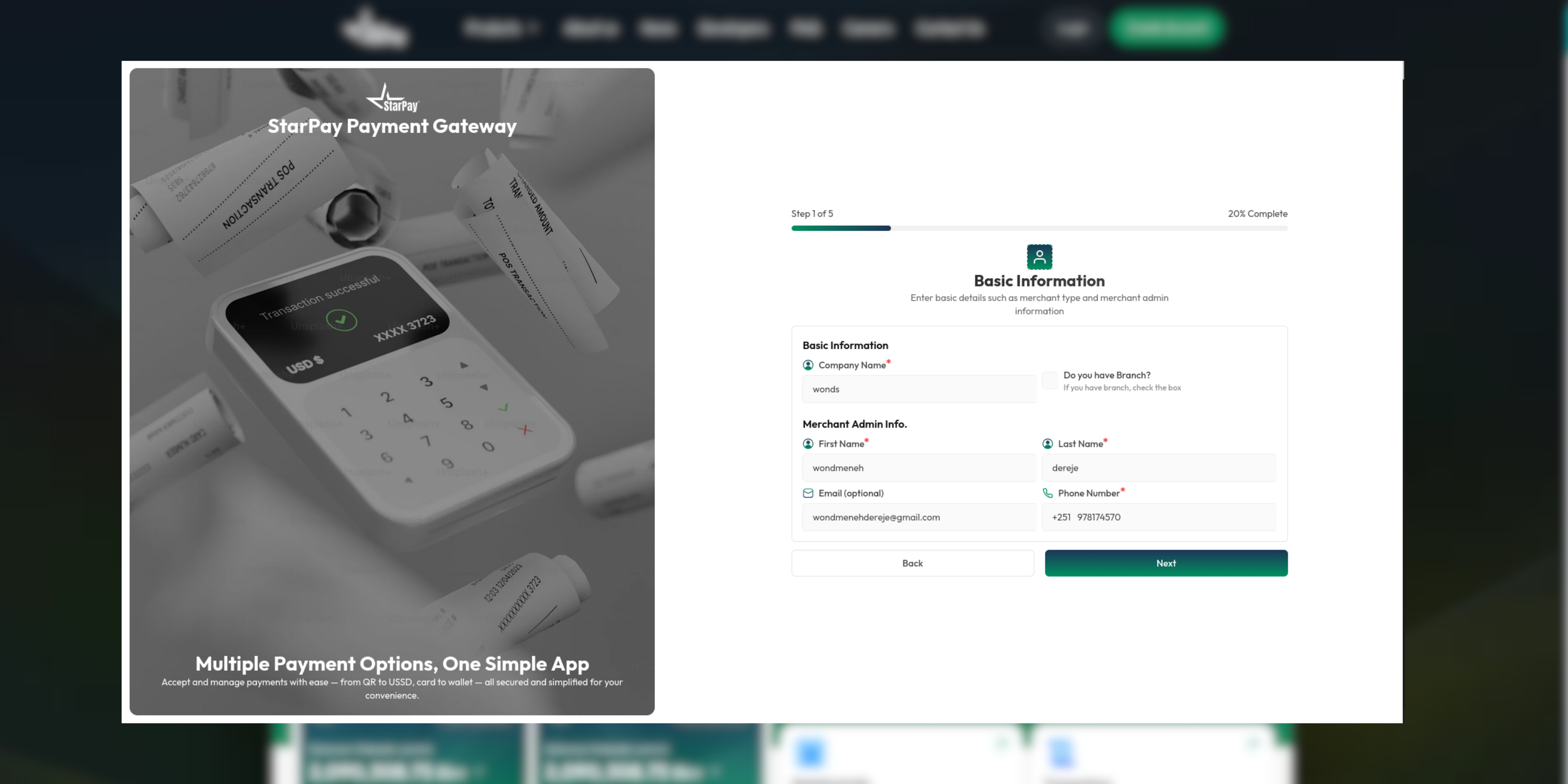 Provide business information