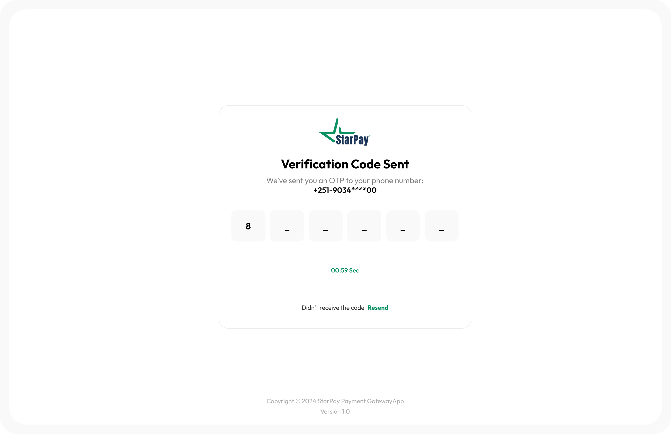 StarPay phone verification
