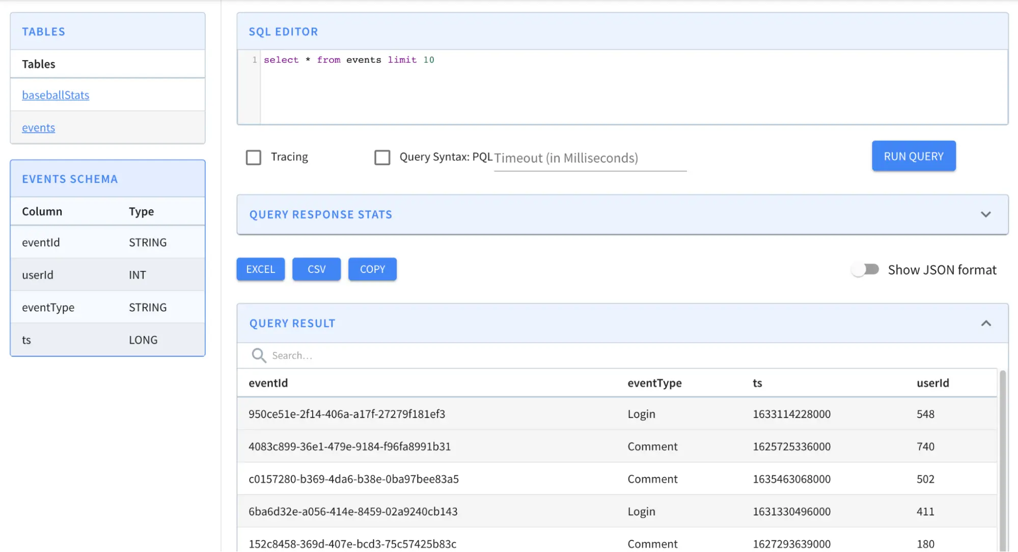 Query Results