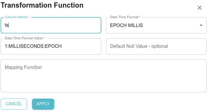 Adding a transformation function