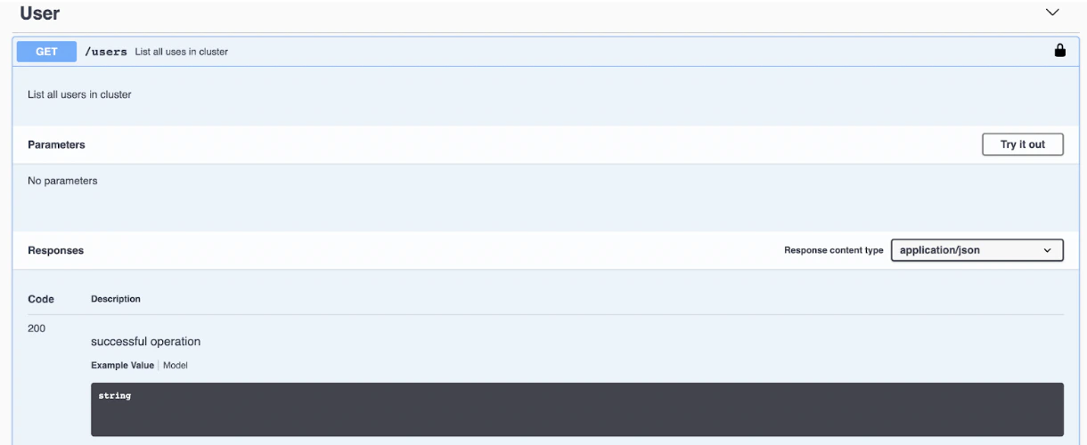 Swagger API screen image