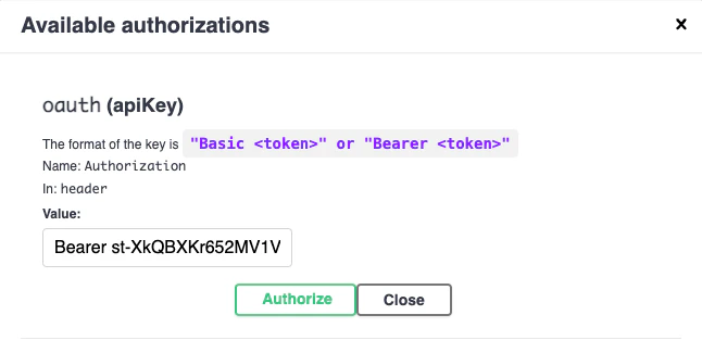Swagger UI Authorize dialog image
