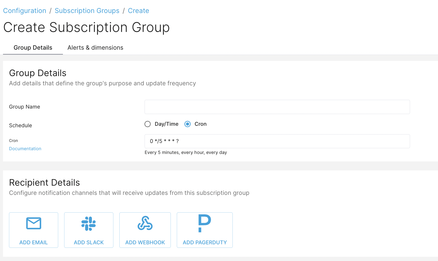Select Notification Type