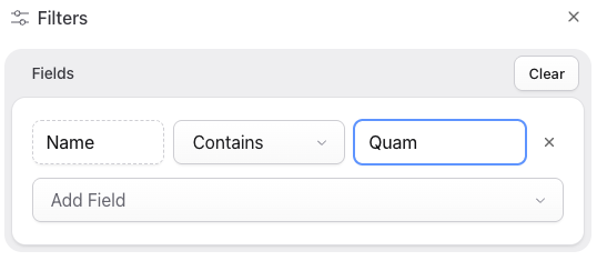 Control Panel Filters
