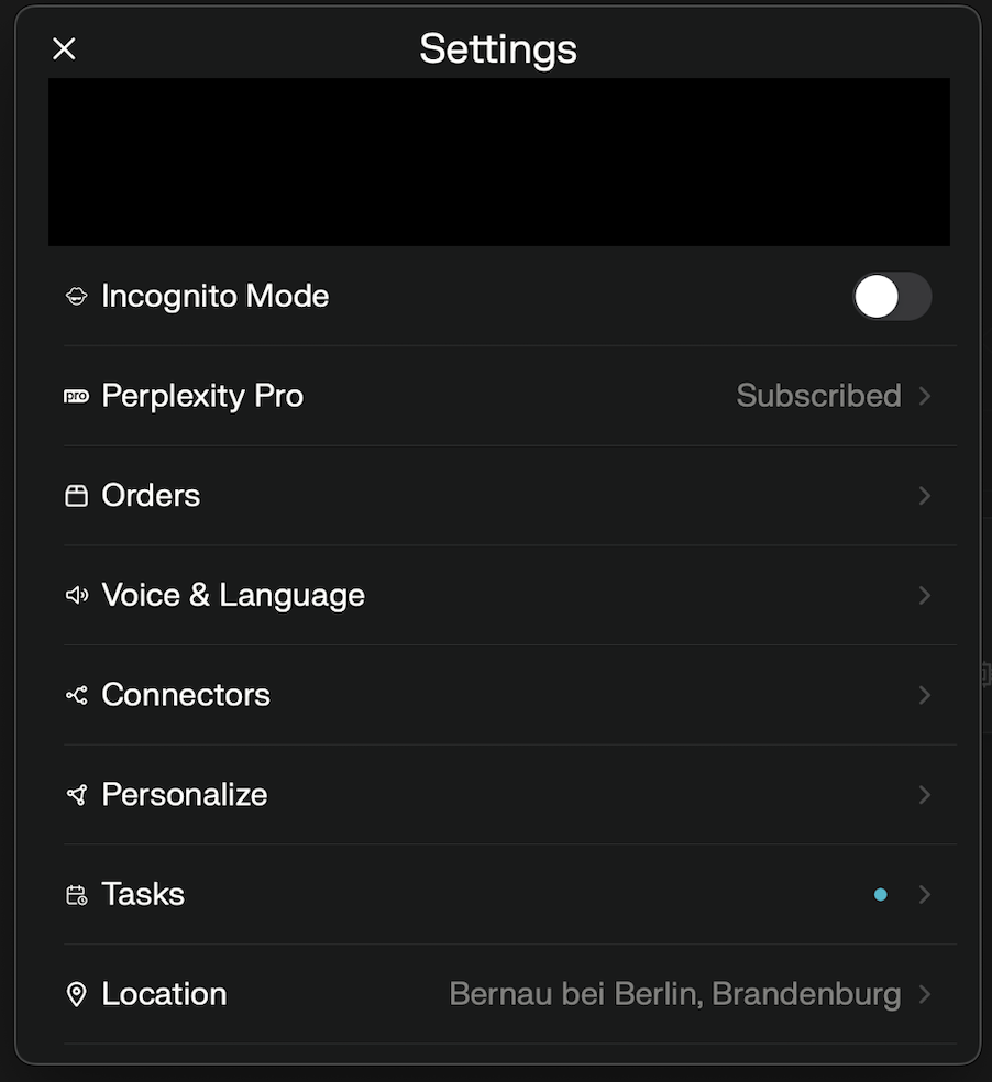 Open settings