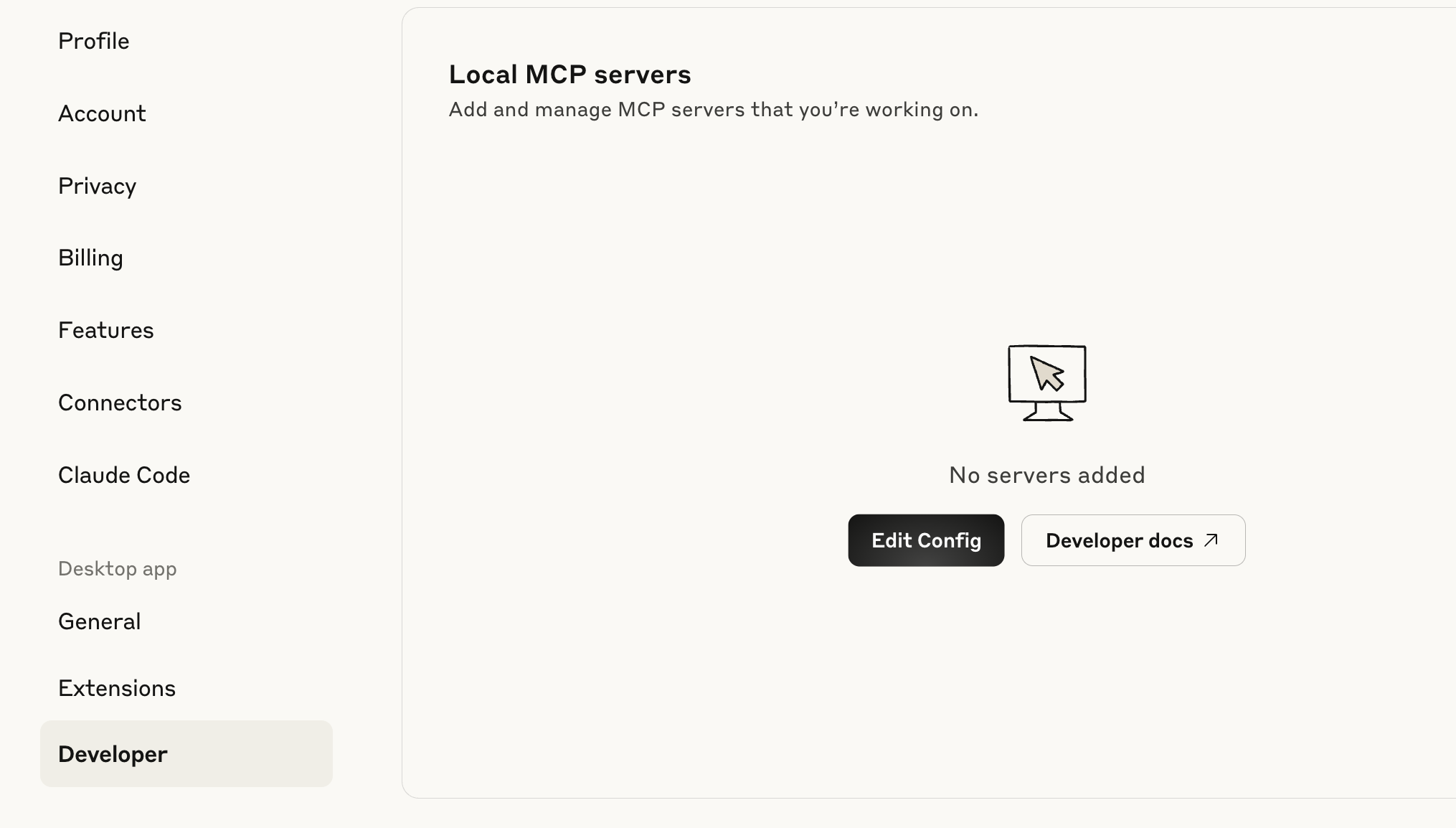 Click edit config