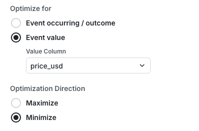 Autotune configuration interface