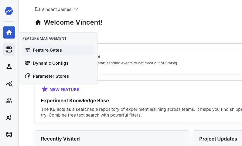 Feature Gates page with Create button