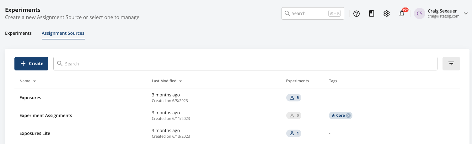 Assignment Source Tab