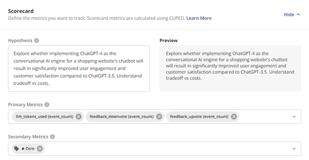 Tags organization interface