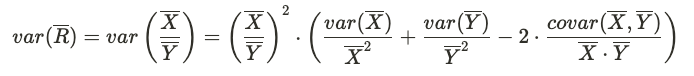 Delta method variance formula