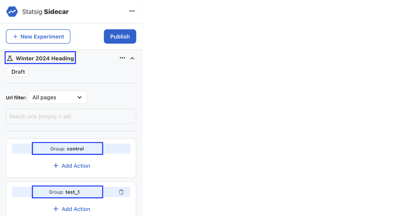 Sidecar experiment QA and preview interface