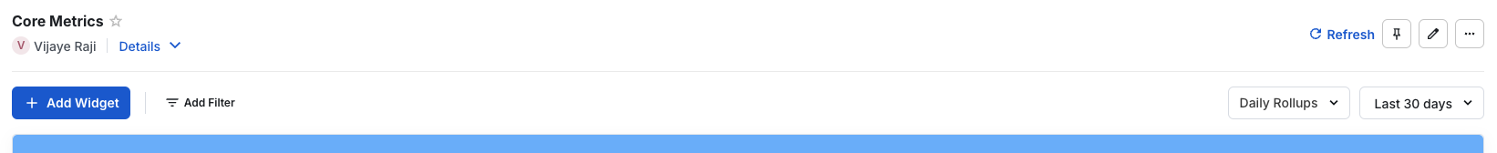 Dashboard refresh button