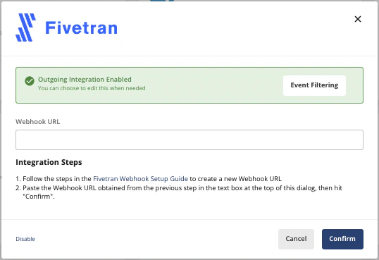 Event filtering configuration interface