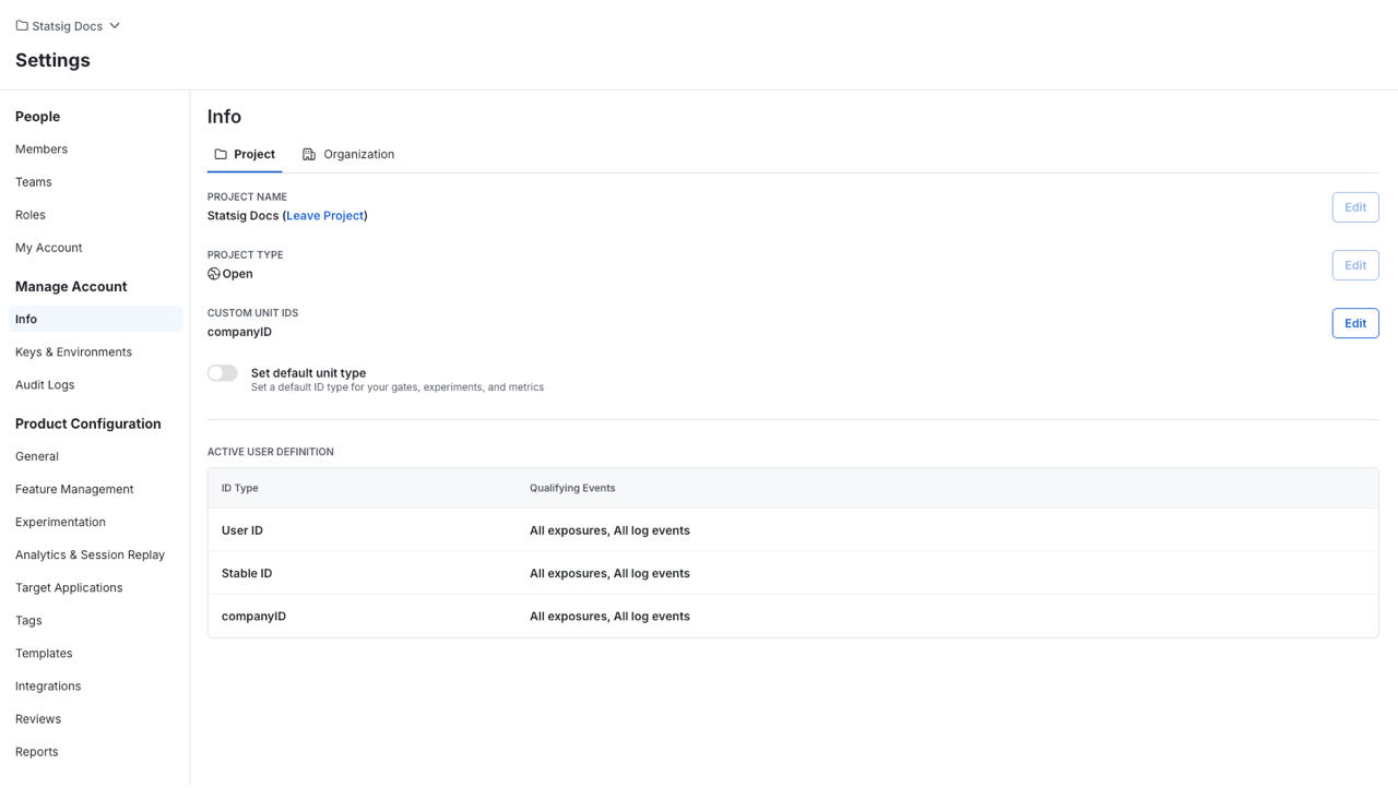Custom Unit ID Settings