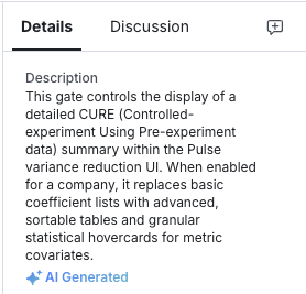 An example of AI description in the right rail of a config