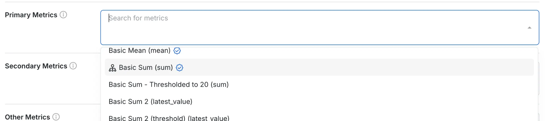 Adding parent metric to an experiment will add all child metrics with it