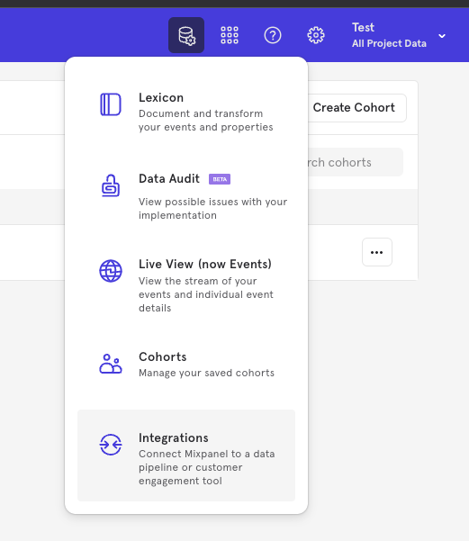 mixpanel-integration-menu