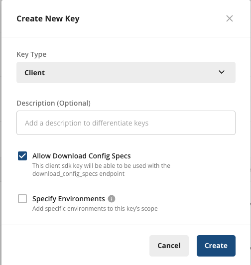 Add DCS Scope to New Key