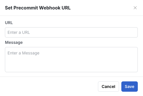 Webhook URL and initial message configuration