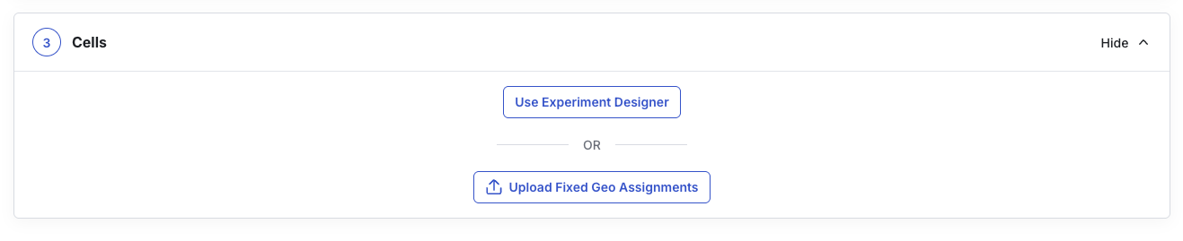 Experiment designer launch button