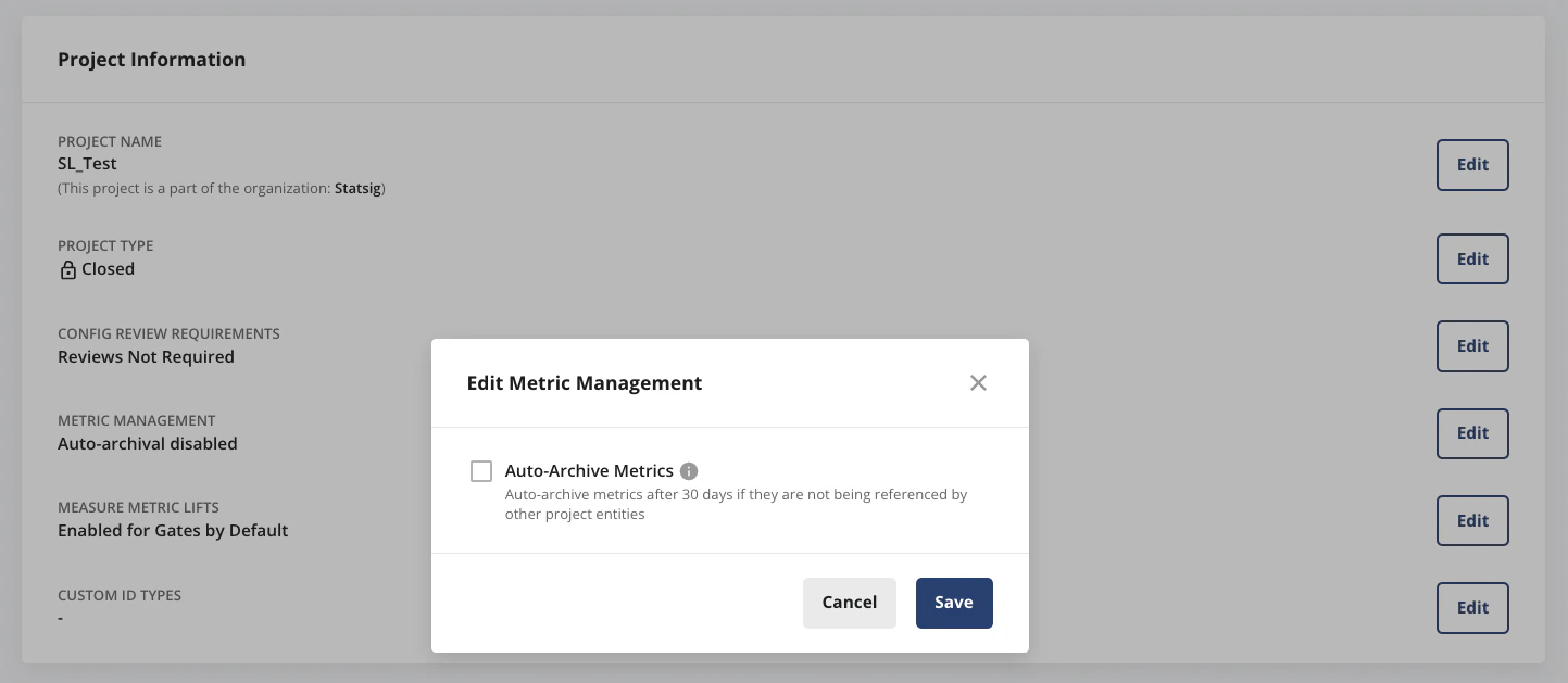 Project Settings