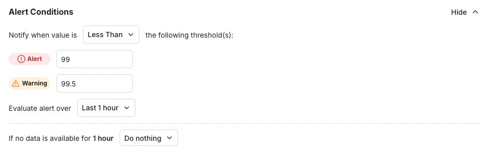 Alert setup step 4
