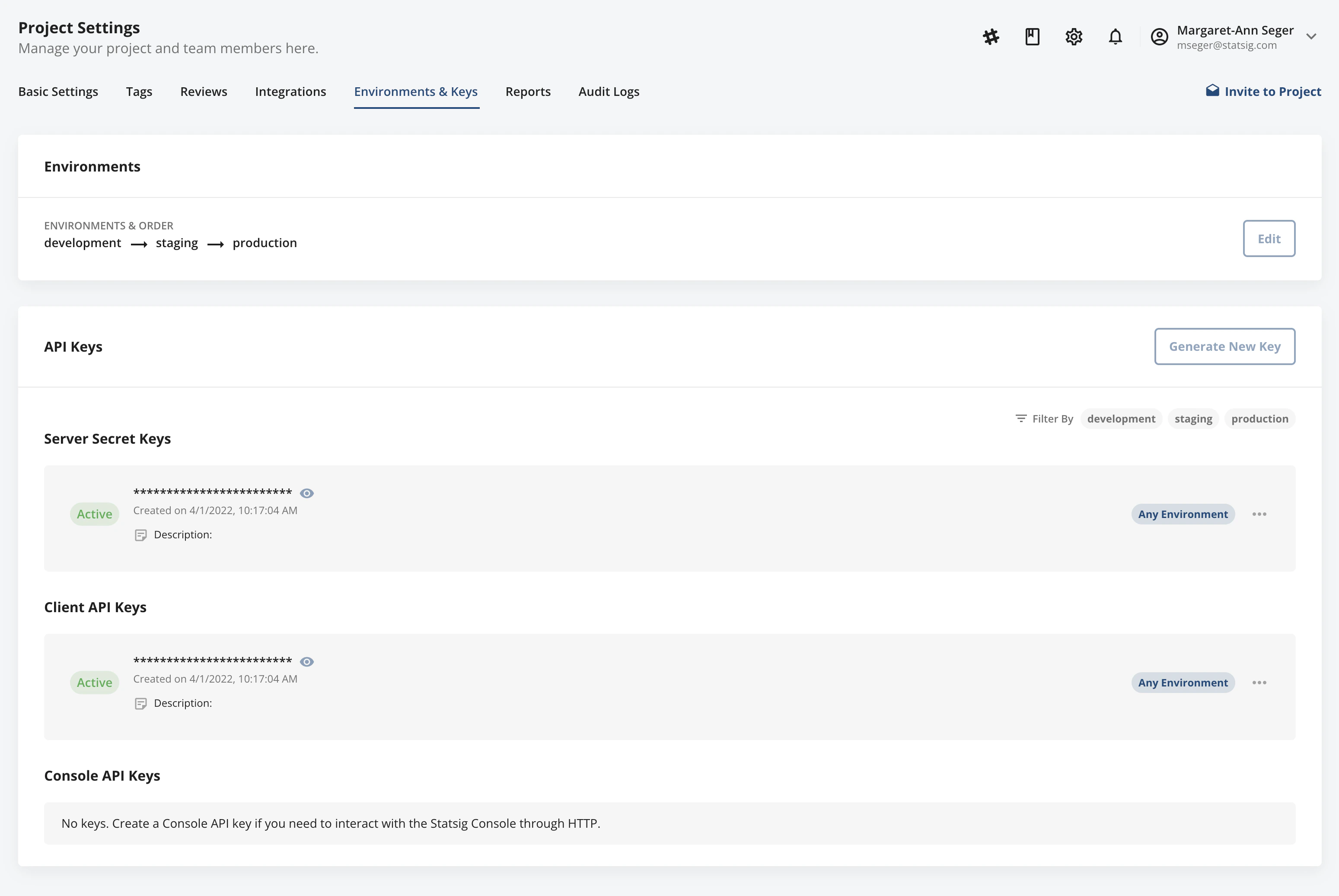 Project Settings