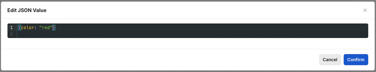 Variant detail editor specifying contextual parameters like button color