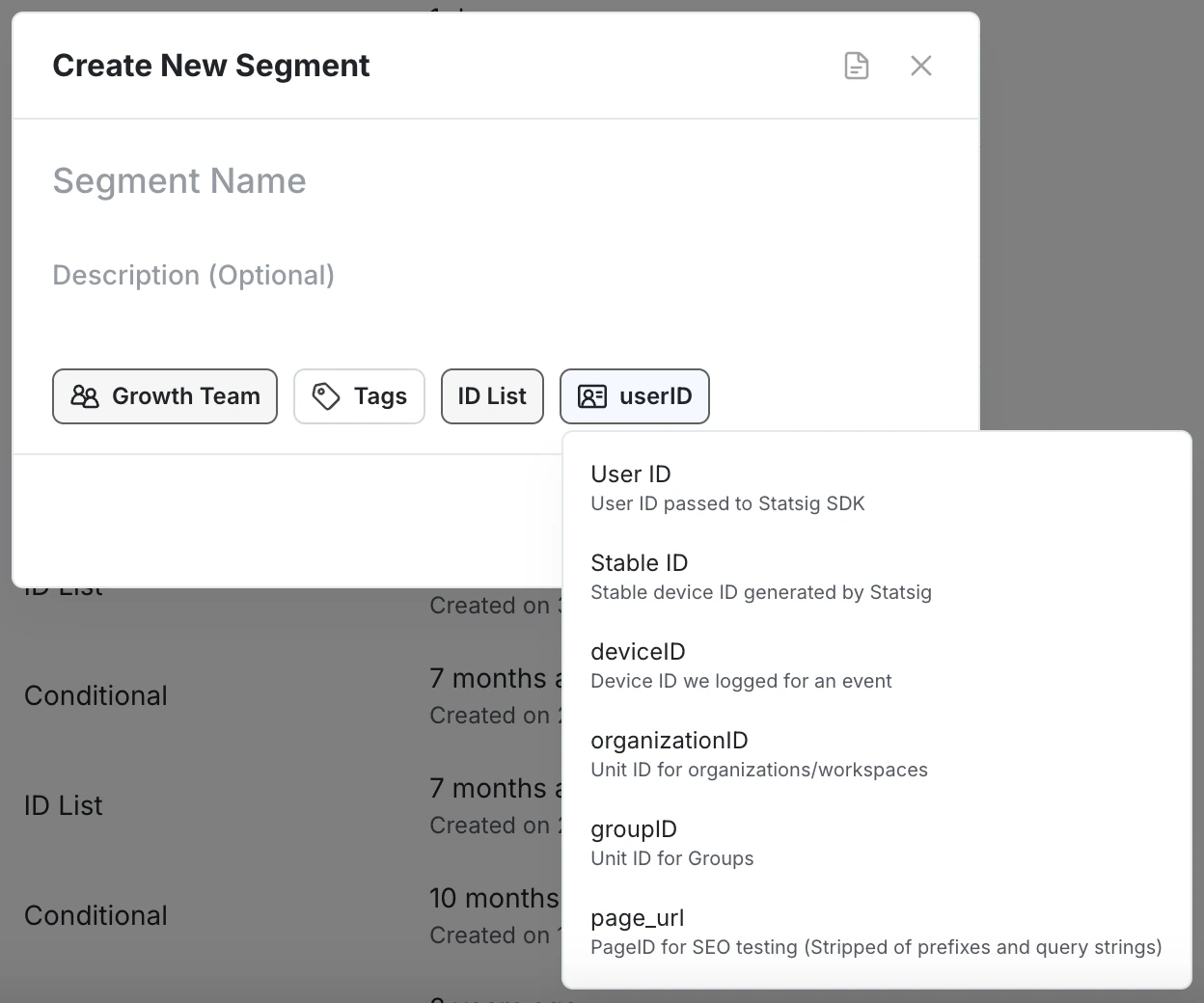 Create New Segment