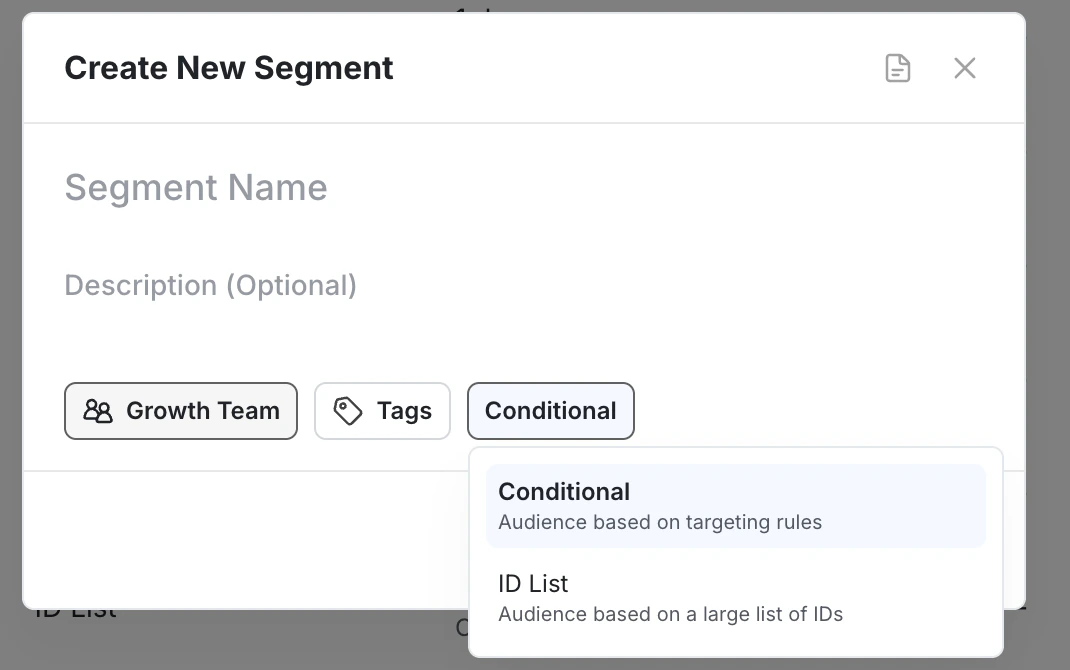 Create New Segment