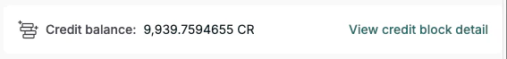 Credit balance in Orb