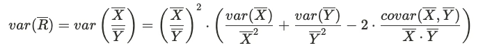 Delta method variance formula