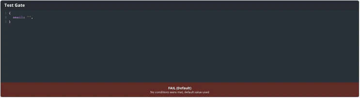 Test Gate interface showing property fields