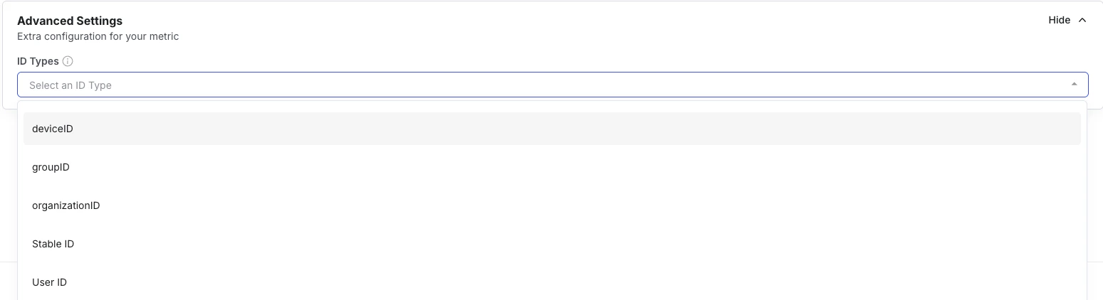 Metric result example for session count