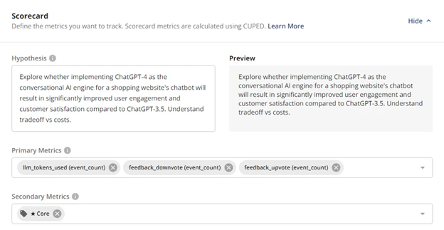 Tags organization interface