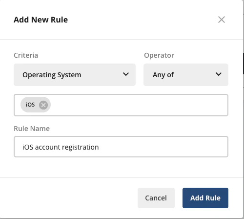 Operating system targeting rule configuration
