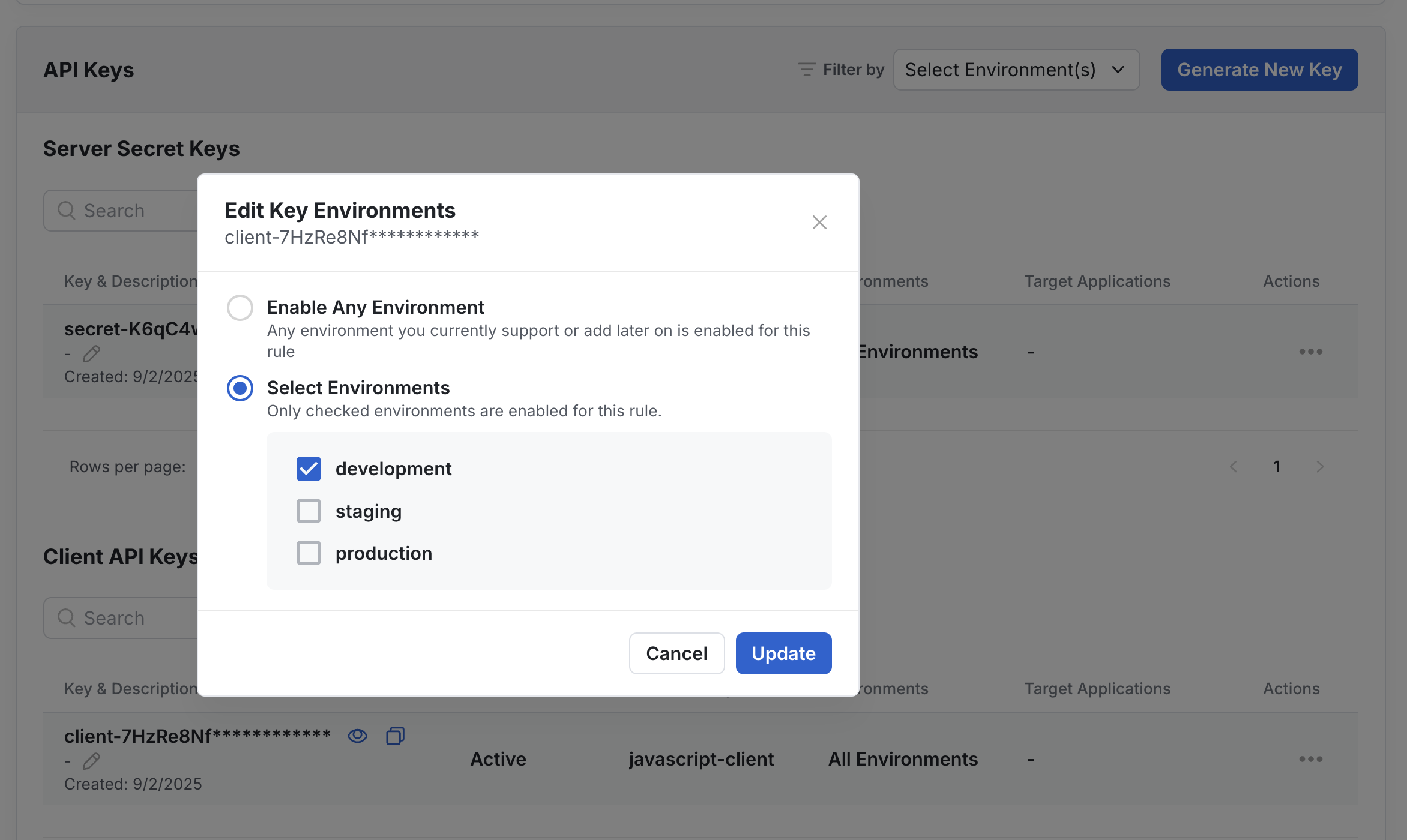 SDK environment interface