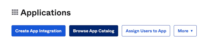 Okta Applications page with Browse App Catalog button