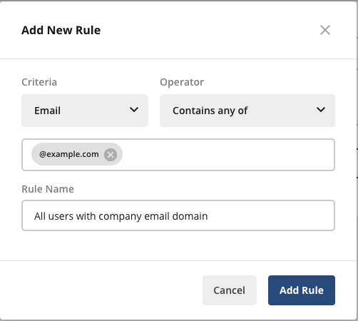 Segment rule configuration interface