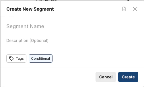 Segment creation interface