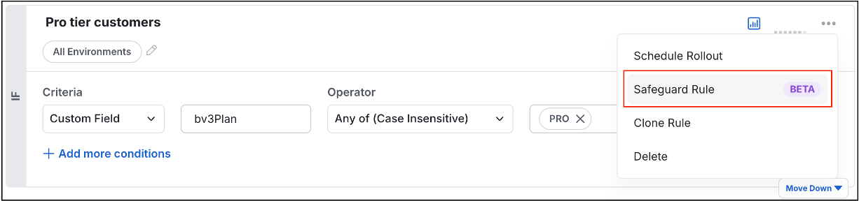 Create Safeguard on a rule