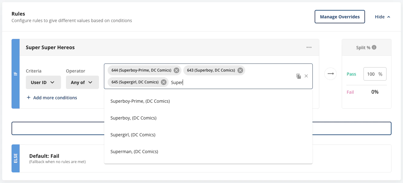 ID autocomplete functionality in action