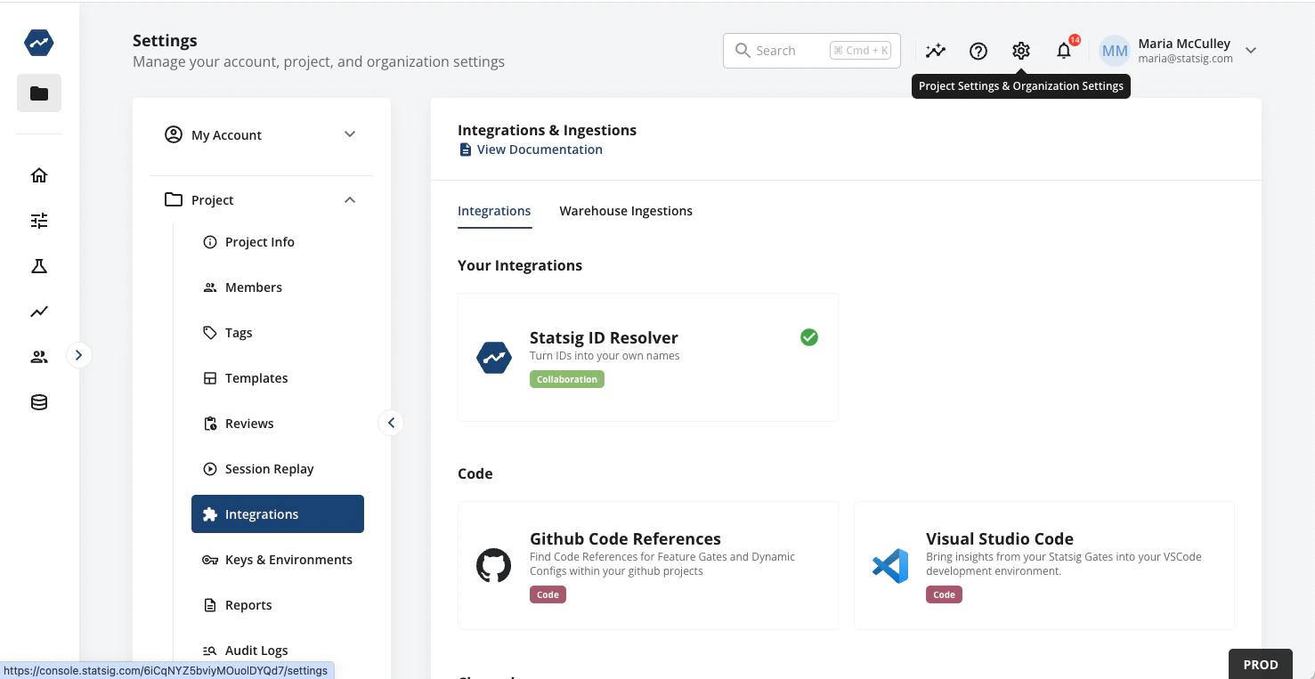 ID resolver integration setup screen