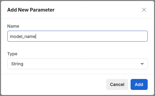 Parameter setup interface