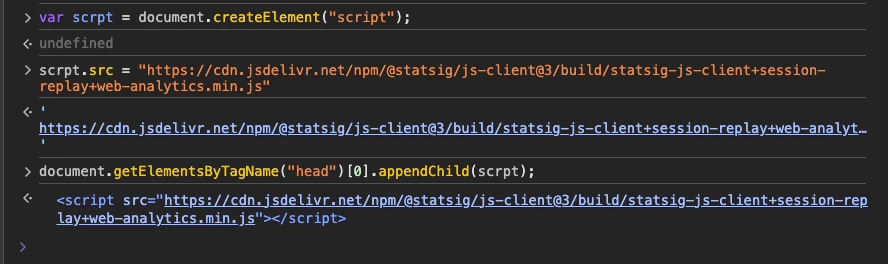 Injecting the SDK via DevTools