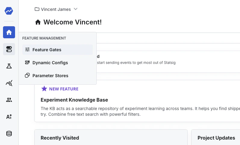 Feature Gates page with Create button