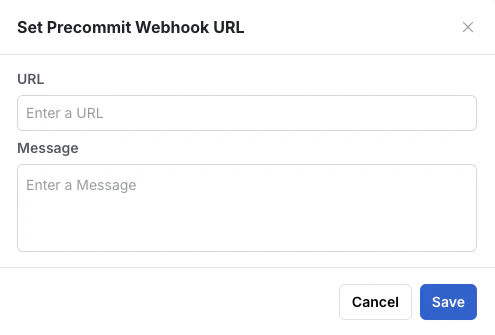 Webhook URL and initial message configuration
