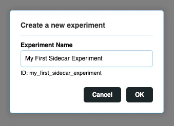 New experiment creation form