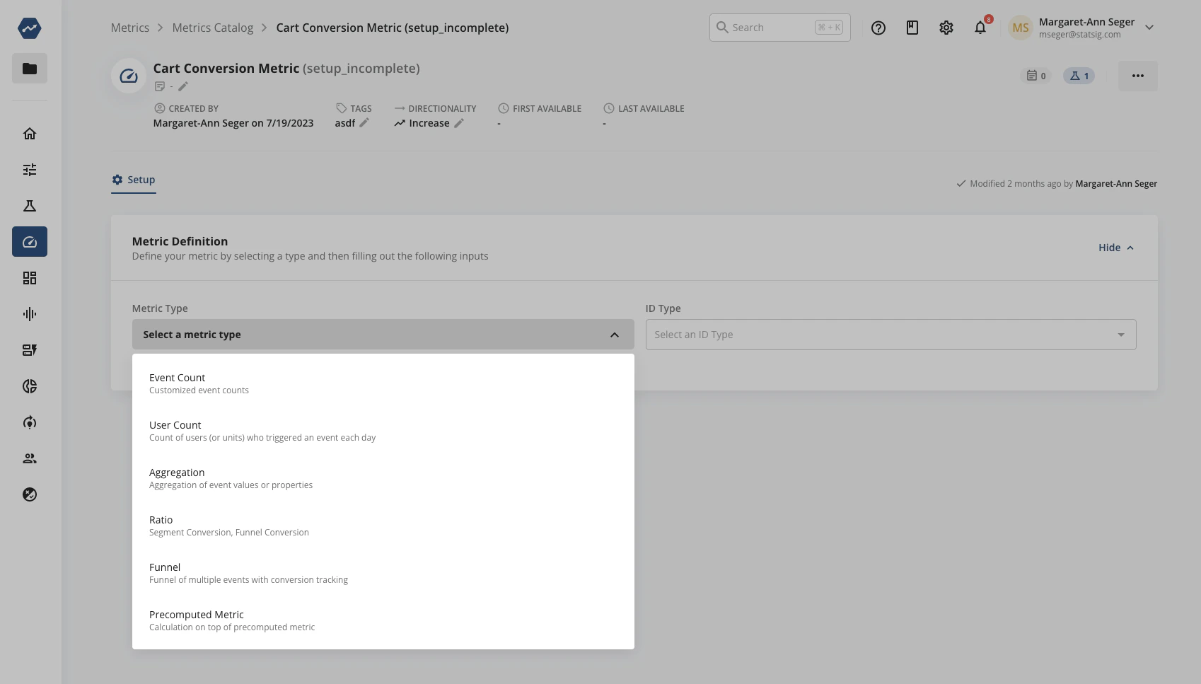 Create custom metrics interface